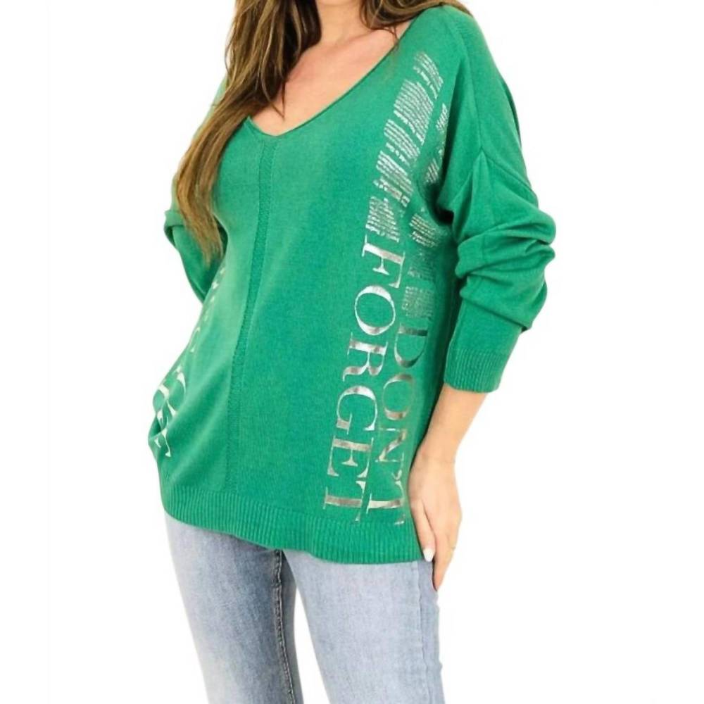 NEW CAPUCINE DE WULF arianna pullover v-neck knit sweater in emerald green